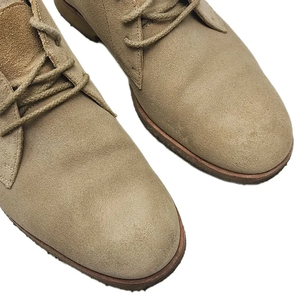Johnston & Murphy Ankle Boot Chukka Tan Suede Lace-Up Women Size 9 Gum Sole Shoe